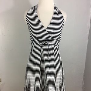 Sailor stripe cover up halter dress